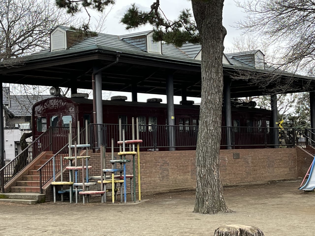 日酸公園にある電車